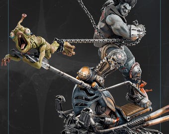Main Man Chaos Rider STL File | 1/8 Scale Biker Warrior Statue | 3D Printable Collectible | Pre-Supported Resin Model | Sci-Fi Comic STL
