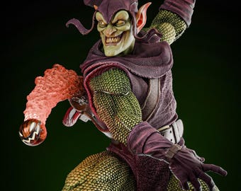 Green Maniac Goblin STL – Chaotic Goblin Villain Statue for 3D Printing | Dynamic Supervillain Statue – Collectible Display Figure