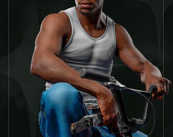 CJ - bmx pose and unmistakable style | GTA San Andreas 3D Print STL File – 1/6 Scale Street Style Statue & Bust with Pre-Supported Files