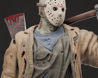 Jason Voorhees - Horror 3d Print File  | Silent Slasher Nightmare STL Statue | 3D Print Model | Digital STL File