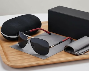 Luxury Aviator Sunglasses Polarized UV400, Retro Punk Sunglasses, Classic Driving Shades, Summer Fashion Eyewear