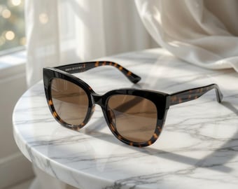 Retro Gradient Cat Eye Sunglasses, Leopard Oversize Punk Shades For Women, Trendy Summer Sunglasses