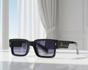 Okulary przeciwsłoneczne Y2K Chunky Square dla kobiet i mężczyzn, okulary przeciwsłoneczne z filtrem UV400 w stylu retro, okulary vintage streetwear na prezent