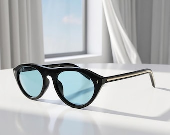 Gafas de sol redondas estilo ojo de gato vintage retro, gafas de moda unisex, gafas de sol para exteriores UV400