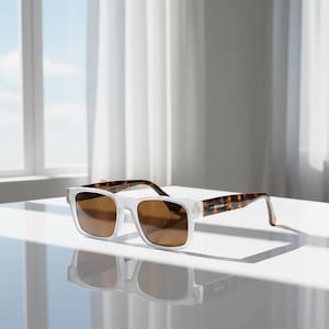 UV400 Polarized Square Sunglasses , Retro Vintage Unisex Sunglasses, Trendy Streetwear Beach Driving Eyewear SAND-BROWN