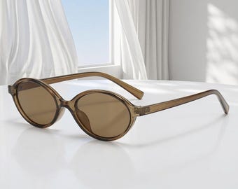 Retro Y2K Oval Sunglasses, Women Small Frame Shades, Vintage Trendy Eyewear, Unisex Fashion Sunglasses