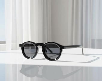 Retro Punk Round Frame Unisex Sunglasses, Beach Round UV Resistant Shades, Minimalist Vintage Eyewear