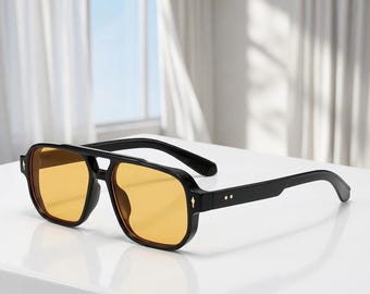 Retro Punk Y2k Oversized Sunglasses, Trendy Square Frame Summer Shades, Vintage Fashion Sunglasses