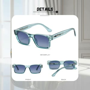 UV400 Polarized Square Sunglasses , Retro Vintage Unisex Sunglasses, Trendy Streetwear Beach Driving Eyewear image 13