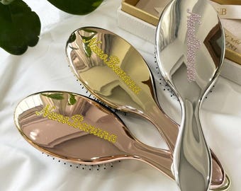 Custom Name Bling Hair Brush | Sparkling Mirror Finish Personalized Hairbrush