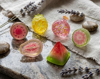 Assorted Mini Resin Fruit Charms | Removable No-Residue Decor for Desk, Fridge & More