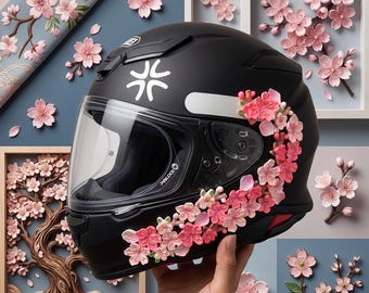 Adornos de resina con forma de flor de cerezo / Decoración reutilizable para cascos y salpicaderos de motociclistas