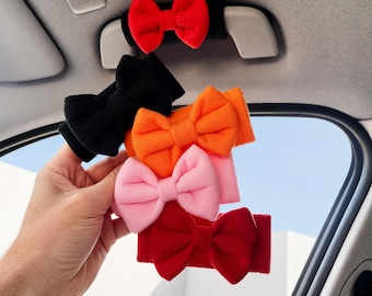 Plush Bow Car Grab Handle Cover | Soft Interior Decor, Universal Fit