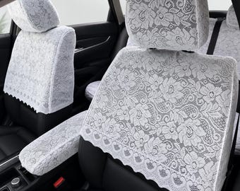 Gothic Black Lace Full Car Interior Set|Half/Full Wrap Seat Covers