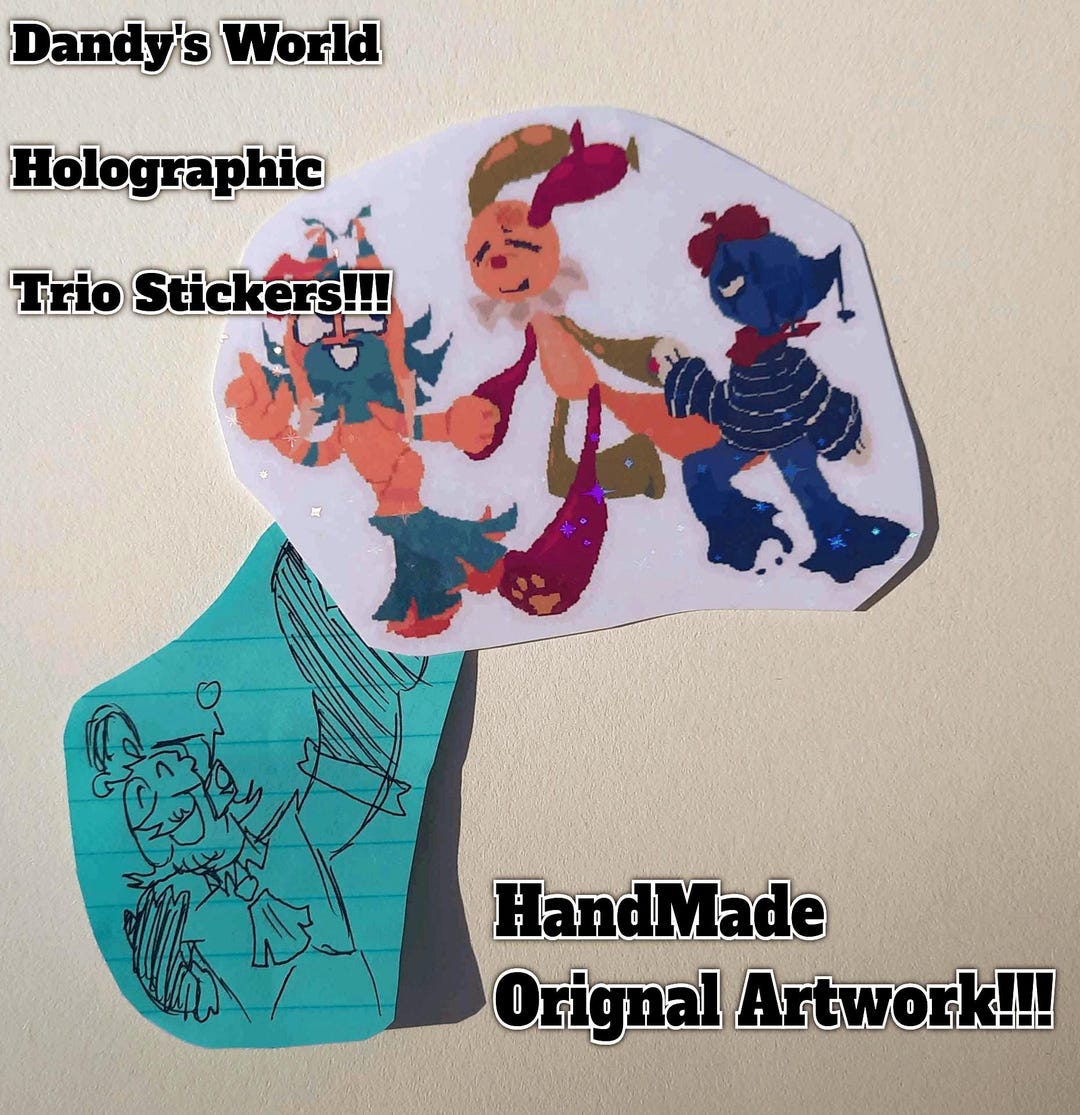 Dandy's World Holographic Stickers!! - Etsy
