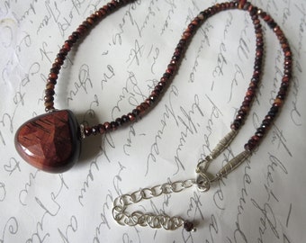 Mahogany Red Tigers Eye Pendant Necklace Choose Length