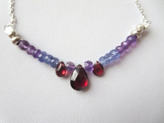 Garnet and shop amethyst necklace