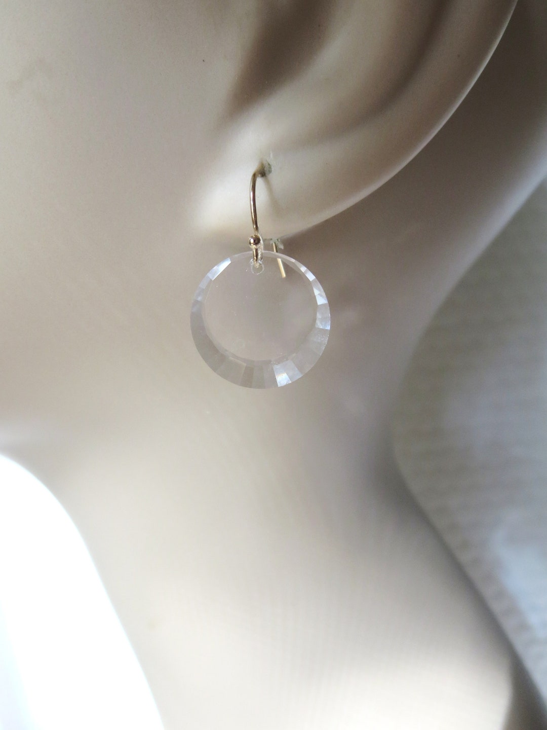 Faceted Crystal Discs on 14k Gold Filled Earwires - Etsy