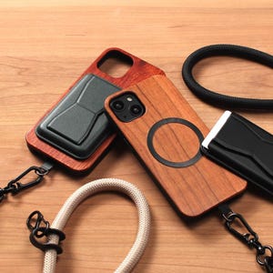 iPhone-skal i trä, MagSafe, JAPAN-kvalitet, 17 16 15 14 13 SE3, naturligt trä, 17e 17Pro 16Pro 13, mini-axelrem med magnet och korthållare