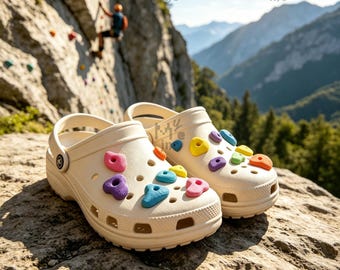 Rock Climbing Shoe Charms | Handmade Rock Point Clog Pins | Unique Gifts For Climbers | Hiking Outdoor Sports Holiday Gifts