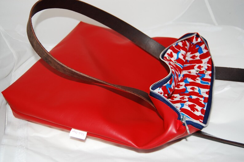 Red Faux Leather Book Bag Red Vegan Leather Shoulder Bag Red Vegan Leather Tote Bag Red Vegan Leather Briefcase