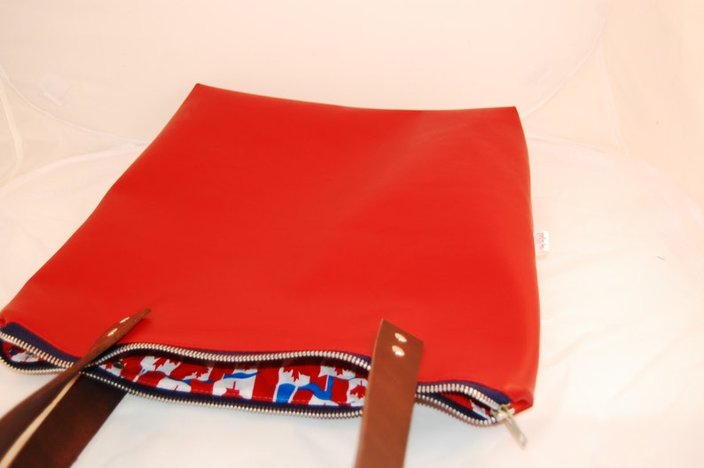 Red Faux Leather Book Bag Red Vegan Leather Shoulder Bag Red Vegan Leather Tote Bag Red Vegan Leather Briefcase
