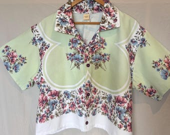 Upcycled Vintage Fabric Shirt | Handmade Slow Fashion Shirt | One-Of-A-Kind Clothing | Made in Australia