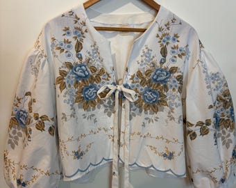 Upcycled Vintage Floral Blouse | Handmade Cottagecore Tie Front Top | One-Of-A-Kind Slow Fashion | Hey Parade