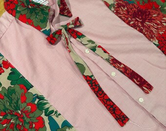 Upcycled Vintage Fabric Shirt | Handmade | Slow Fashion | Floral Print