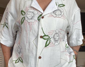 Upcycled Vintage Fabric Shirt | Handmade Slow Fashion Shirt | One-Of-A-Kind Clothing | Made in Australia