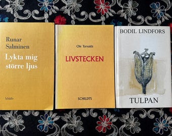 4 Signed Numbered Finland-Swedish Poetry Books | Tulpan Livstecken Lykta Mig Storre Ljus Dikter
