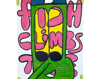 Johnny Longnose: Verde lima (pintura acrílica de 30x40 cm)