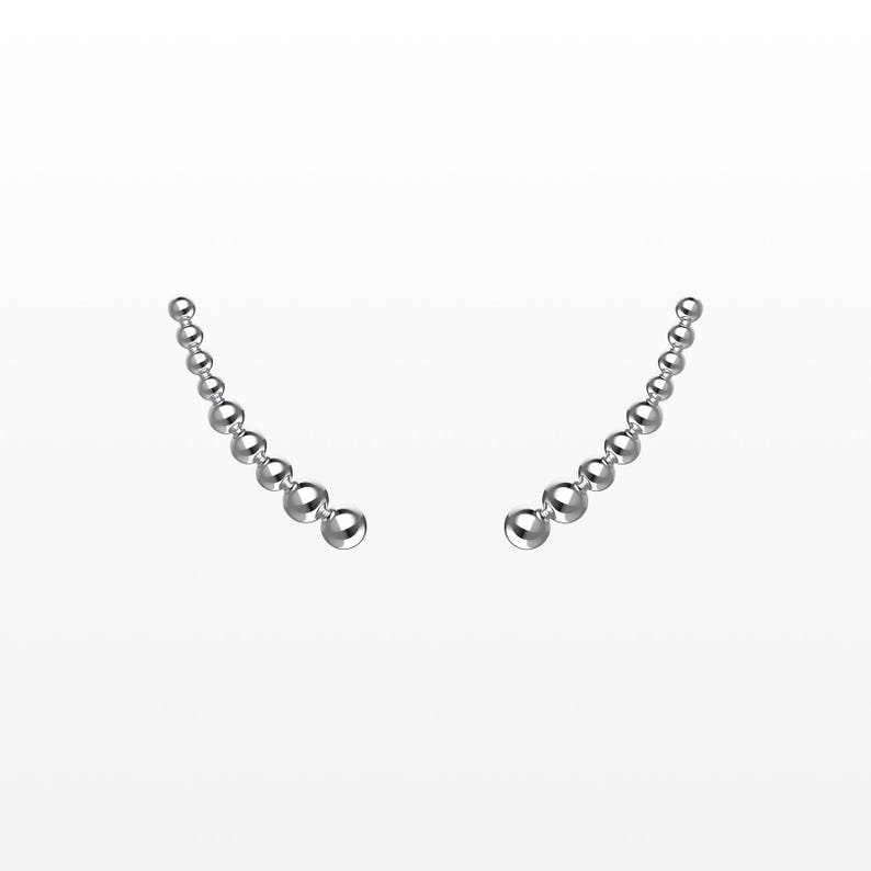 Atom Curve Earrings sterling silver | White Rhodium or 18K Gold Vermeil image 3