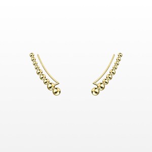 Atom Curve Earrings sterling silver | White Rhodium or 18K Gold Vermeil image 2