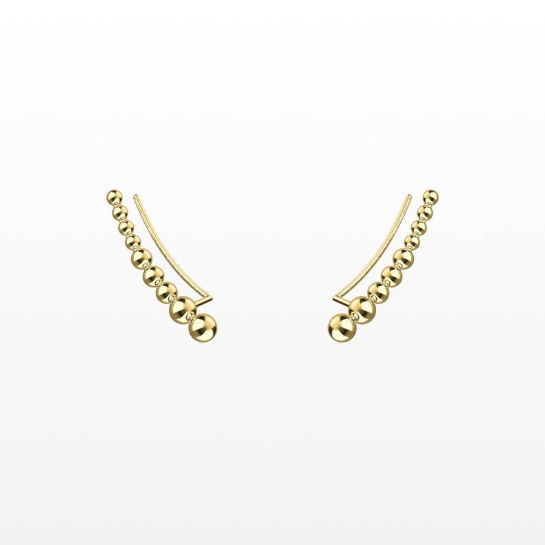 Atom Curve Earrings sterling silver | White Rhodium or 18K Gold Vermeil image 2