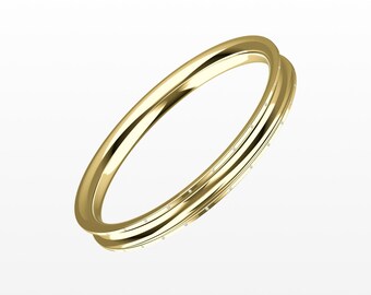 Double Band Bangle Bracelet Sterling Silver | 18K Gold Vermeil, Minimalist Stackable