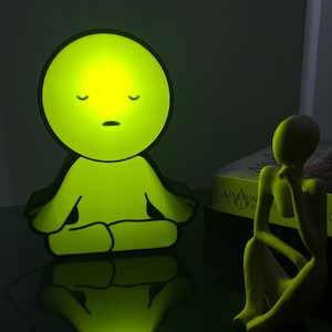 Smiski Desk Light Box | Meditation Smiski Lamp, Cute Kawaii Smiski Desk Decor, Smiski Gift for Anime Lovers, Desk Aesthetic Room Decor