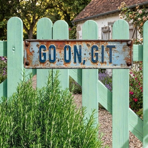 Go On, Git Metal Sign, Rustic Farmhouse Wall Decor (16x4in), Garden Wall Decor Metal Sign, Garden Door Metal Sign Decor, Farmhouse Door Sign