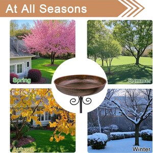 30" Metal Birdbath with Stand, Bird Feeder, Metal Backyard Birdbath, Vintage Garden Feeder, 10" Dia Bowl with Stake Birdbaths Garden Yard bild 10
