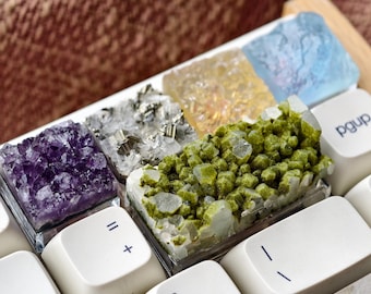Natural Crystal and Mineral KeycapsArtisan Mechanical Keyboard Keycap Set OEM Profile