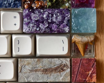 Natural Crystal and Mineral KeycapsArtisan Mechanical Keyboard Keycap Set OEM Profile