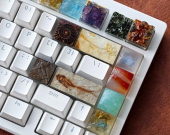 Natural Crystal and Mineral KeycapsArtisan Mechanical Keyboard Keycap Set OEM Profile