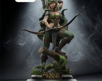 STL-bestand Robin Hood Legend Ascension – fantasie boogschutterbeeldje – direct downloaden