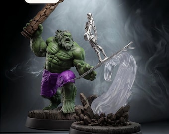 STL-bestand Old Man Hulk vs Silver Surfer Rift – Battle Diorama – direct downloaden