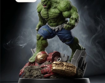Hulk vs HulkBuster Cataclysm STL File – Battle Diorama – Instant Download