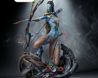Neytiri Hunter STL-bestand Tribal Warrior-standbeeld direct downloaden