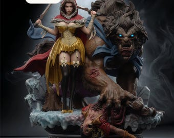 Belle en het beest soeverein STL-bestand – fantasie verzamelbeeld – direct downloaden