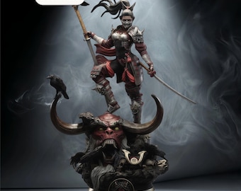 Urara The Samurai Girl Eclipse STL-bestand – Anime Warrior-beeldje – direct downloaden