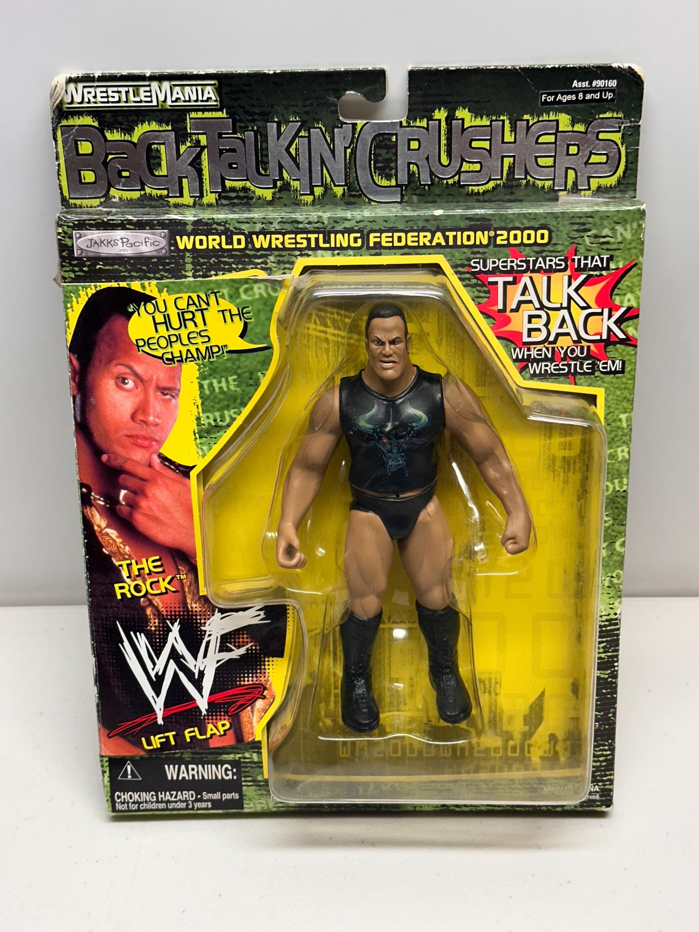 WWF Wrestlemania Back Talkin Crushers - the Rock Figure Jakks