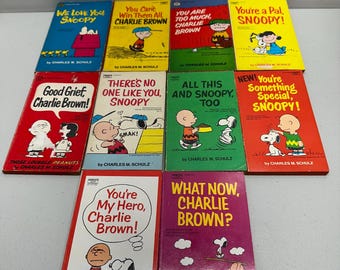 Vintage Peanuts Charles M. Schulz Paperback Books Lot Of 10 Snoopy Charlie Brown
